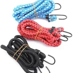 Qwid 6 Feet Elastic Bungee Rope, Strechable Cord Cables, Luggage Tying Rope with Hooks, Multicolor Pack of 3-picture-48
