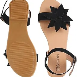 Women's Stylish Sandles – Trendy Casual Velvet Slip-On Sandals with Flower Design|FK_015_YELLOW_P2-image-63