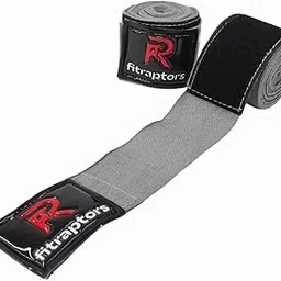 FitRaptors Cotton Boxing Hand Wrap with Thumb Loop for Men & Women Gym Accessories and Fitness Support Gloves Straps with Premium Velcro for Better Stability and Grip (4.5 Meters, Grey)-picture-19