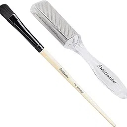 Midazzle Premium Wooden Eye Shadow Brush with Crystal - Rectangle Foot Filer, Scrubber - (Set of 2)-picture-16