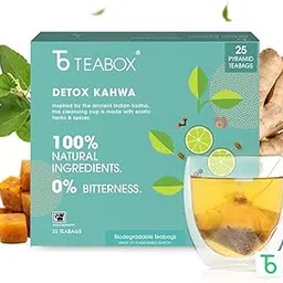 Teabox Detox Kahwa Herbal Tea 25 Teabags | Made with 8 Natural Ingredients | 0% Bitterness | 100% Bio Degradable Teabags.-picture-10