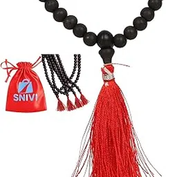 SNIVI Divinely 100% Natural Unpolished Elastic Karungali Mala – Original 6mm, 108 Beads | Certified Ebony Wood Mala for Meditation & Spiritual Growth | For Divine Blessings & Inner Growth & Healing.-image-5