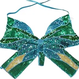 MYADDICTION Sequin Butterfly Crop Top Halloween Party Belly Dance Club Rave Blue Green Clothing, Shoes & Accessories | Dancewear | Adult Dancewear | Belly Dancing-picture-10