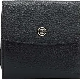 da milano Genuine Leather Black Flap & Zip Womens Wallet (10033OL)-picture-12