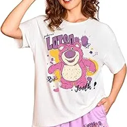 ug fashion Women's Cotton Half Sleeve T-Shirt & Short Pyjama Set || Printed Top & Shorts Nightsuit Pair for Women || Casual Two-Piece Co-Ords Outfits 2 pcs Set-picture-53