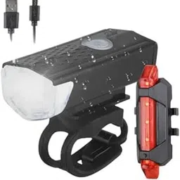 USB Rechargeable Bike Headlight & Tail Light Set/Combo, Bright, Waterproof LED Light for Road/Mountain Bicycles-picture-20