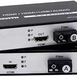 Hanutech Hdmi to OFC Extender Over Singlemode Fiber SC-SC Hdmi Fiber Optic Media Converter With USB KVM,1080p Supported Upto 20 kms- 1 Year Warranty-image-15