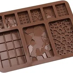 Vedini Silicone 9 Cavity Multi Bar Chocolate Mold/Chocolate Making And Shaping Mould/Waffle Shape Chocolate Mould For Jelly, Candy, Fondant Jkb-638, 50 x 50 x 50 Miimeters-picture-34