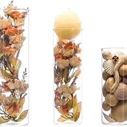 LABZIO Borosilicate Clear Glass Flower Vase (Set of 3) Cylinders, Modern Multipurpose Decorative Glass Vases for Home, Office, Living Room, Centerpieces, Contemporary Home Decor, Floral Arrangements-image-19