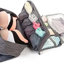 Bra Underwear Organizer Waterproof Travel Packing Toiletry Makeup Bag Fashion Portable Multi-Functional Travel Organizer Cosmetic Luggage Storage Case Bra Pouch (Multicolor)-image-34