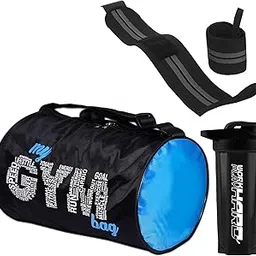 cool indians Gym Bag Ultimate Combo My Gym Bag with Protein Shaker Bottle & Wrist Wrap Hand Band | Fitness Shoulder Gym Bags for Men & Women Wrist Hand Support for Gym | Protein Shaker | Wrist Support Band (Black)-picture-10