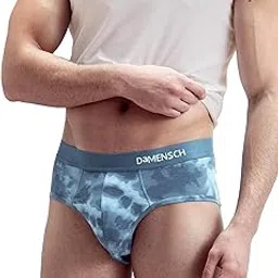 damensch Men's Regular Fit Printed Briefs Underwear | Supima, Modal Fabric, Anti-Bacterial and Microfibre Waistband-Cloud Blue-XL-picture-35