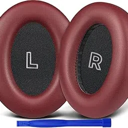 SOULWIT Replacement Earpads for Bose QuietComfort(QC) Ultra Wireless Headphones, Ear Pads Cushions with Softer Protein Leather, High-Density Noise Cancelling Foam - Burgundy-image-35