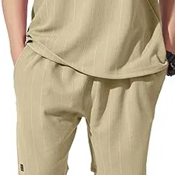 maniac Mens Solid Knee Length Brooklyn Beige Cotton Oversized Fit Shorts-picture-39