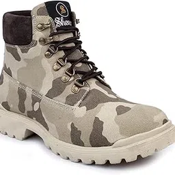 Canvas mid Ankle Combat Boots for Mens-image-10