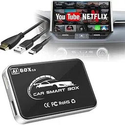 Wireless Carplay Adapter Androiid Auto Wireless Androiid Device with YouTube Netflix Play Store Apps Fast Connect & Auto Reconnect All Cars & iOS Androiid Mobile (16GB Memory + 2Gb RAM)-image-54