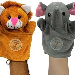 Chi-Chimpu 's Storytelling Animal Characters Hand Puppets for Kids Size :-24 Cm Around (Mutlicolor) Puppet Toy for Kids :- Fits The Hand Easily (Lion & Elephant)-picture-14