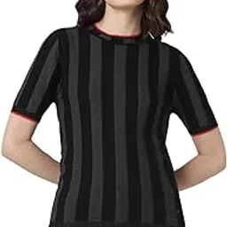 van heusen Women's Cotton Striped Regular Fit Blouse-picture-10