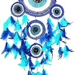 RPH Handicrafts Dream catcher evil eye | wall hanging | for bedroom | hanging for home & office decor Size 65cmx20cmx1cm (Big Size)-picture-19