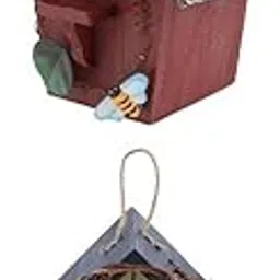 Bnf® 2 Pieces Country Cottages Wood Bird House Hanging Birdhouse Condo Garden | Home & Garden | Yard, Garden & Outdoor Living | Bird & Wildlife Accessories | Birdhouses-image-1