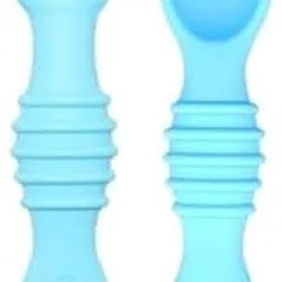 Apexx Silicone Baby Spoons for Self Feeding, First Stage Training Utensils for Babies Over 6 Months, Chew Spoon for Baby Led Weaning and Toddler Feeding (Sky Blue)-picture-46