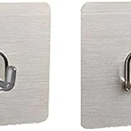 VARENYYA Self Adhesive Wall Mounted Hooks with 2 Hooks, Bathroom Towel Hanger Hook Rail, Kitchen Hanger Hooks [ 2-pcs ]-picture-21