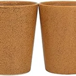 Handcrafted Ceramic Coffee Mugs, Natural Brown Stoneware, Set of 2, Rustic Textured Finish-picture-31