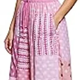 Women's Rayon Fabric Patchwork Colorful Printed Design Wide Leg Straight Fit Free Size Trouser with 2 Side Pocket-picture-23