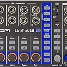 Zoom LiveTrak L6 Digital Mixer/Recorder, Battery Powered, 32-Bit Float, 10-Channels, 2 Combo + 4 Stereo Inputs, MIDI, Effects, Sound Pads, 3-Band EQ, Audio Interface, For Music & Streaming-picture-24