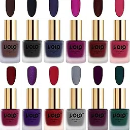Volo Velvet Dull Matte Nail Polish Combo in Wholesale Rate(Chocolate Brown, Black, Russian Navy Blue, Magenta, Maroon, Passion Pink, Carrot Red, Metallic Dark Purple 96 ml) Pack of 12-picture-38
