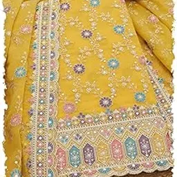 soch Womens Crinkle Chiffon Embroidered Unstitch Dress Material With Sequins-picture-24