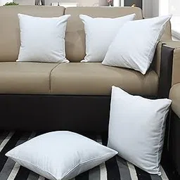 AIRWILL Cotton Plain White Themed Cushion Covers for Cushions & Pillows (White, Pack of 5)-picture-23