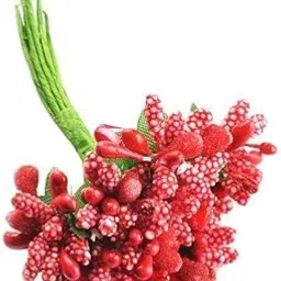 FABLOFT 2xA Bunch of 12pcs Artificial Flower Stamen Pistil for Wedding 8.5cm Red-picture-23