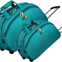 skyline Unisex Luggage Travel Duffel Trolley Bag with 2 Wheels Pack of 2 (Green)-picture-31