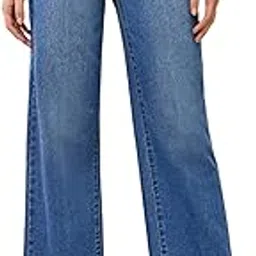 kotty Womens High Waist Flared Fit Ankle Length Clean Look Blue Denim Jeans-picture-16