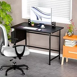 WONDWILD Modern Computer Desk with Storage Bag & Sturdy Metal Frame – Wooden Office Desk for Home, Study, and Workstation (ABLACK)-image-88