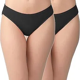 embata Women's Stretch Lycra Cotton Bikini Panties, High-Cut Full Coverage Stretch Cool Underwear for Women Pack-2-picture-12