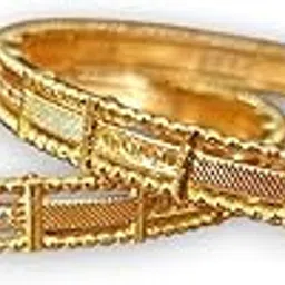 accessher Red Stone Studded Precious Golden Kada | Gold-Plated Bangle Jewellery for Women | Latest Stylish Traditional Kada Bracelet Set for Women & Girls (Set of 2)-picture-41