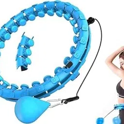 CALFHEAD Smart Hula Ring Hoops, Weighted Hula Circle 24 Detachable Fitness Ring with 360 Degree Auto-Spinning Ball Gymnastics, Massage, Adult Fitness for Weight Loss-image-60