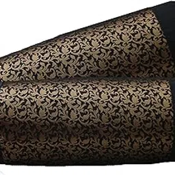 Home Shine Banarasi Zari Cotton Bolster Cover 16x31 inch Pack of 2 (Black::Gold)-picture-24