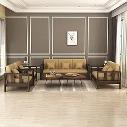 STRATA FURNITURE Sheesham Wood 7 Seater Sofa Set for Hall Home Office Living Room Solid Wooden 3+2+1+1 Seater Sofa Set Furniture (Walnut Finish)-image-43