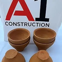 A1 Construction Traditional Clay Kulhad Cups, Handcrafted Terracotta Chai Cups, Traditional Indian Style Tea Serving Bowls, Pack of 6-picture-60