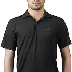 strch Men's Nylon Regular Fit Structured Solid Polo T-Shirt-picture-16