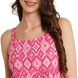 dream beauty fashion Women's Fit & Flare Printed Tunic Top with Sleeveless Round Neck -23" Inches (Pogo-Top-01)-picture-52