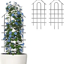 Lavish Craft 32'' Metal Garden Trellis for Climbing Plants, Indoor/Outdoor Sturdy Trellis for Potted Plants, Climbing Vines, Pack of 4, Black (24'', 4)-picture-17