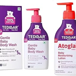 Tedibar Rich Moisturising Baby Body Wash 250ml with Skin Friendly PH with Baby Lotion by Tedibar, 400ml | Parben free |Prescribed Moisturizing Body Lotion for Baby-picture-16