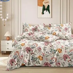Ultra-Soft Luxury Double Bed AC Comforter Set | 90x100 Inch | Includes 1 Comforter, 1 Bedsheet & 2 Pillow Covers | All-Season Premium Bedding Set Pink Flare-image-77
