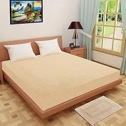 ADBENI HOME Terry Cortridge Cotton Waterproof Mattress Protector, Elastic Fitted Cotton Feel Ultra Soft Breathable Mattress Cover, 200GSM, 30x75.6 Inch 2.5x6.3 Feet, Small Single, Beige-picture-18
