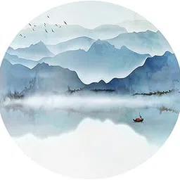 MERISHOPP® Digital Printing Tablecloth Table Cover 140X140Cm 17.Landscape Paintings|Home & Garden|Kitchen Dining & Bar|Linens & Textiles|Tablecloths-picture-16