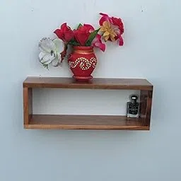 keeam Decor Wooden Wall Mounted Floating Shelf, Rectangle Box Design, 30 cm, Walnut Brown-picture-16